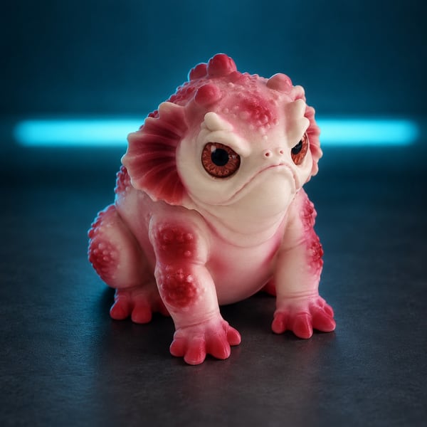 Glump in a sci-fi display setting — edited product image