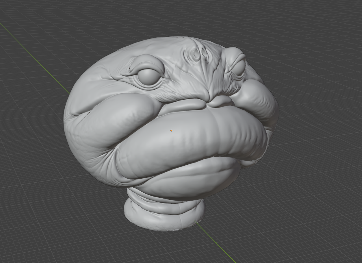The Pout — work-in-progress digital sculpt